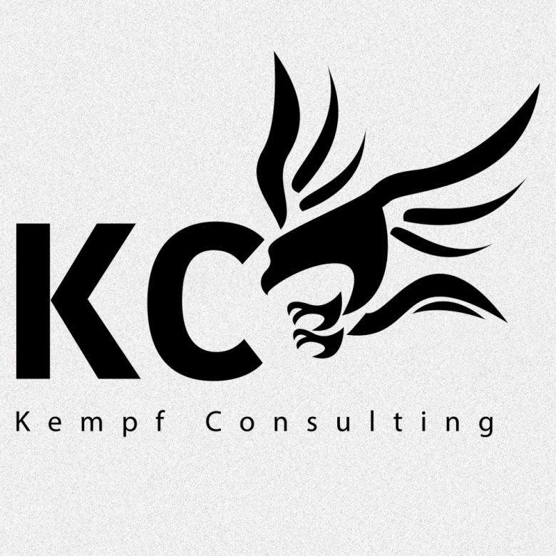 einfarbig schwarzes Logo von KC