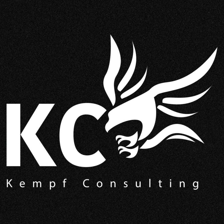 negative weißes Logo von KC